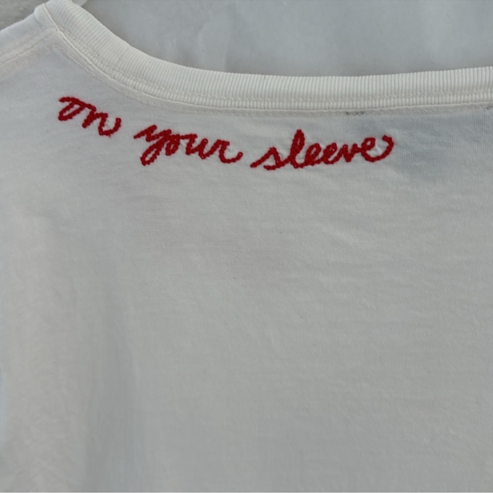 NWT J. CREW ‘SHOW YOUR HEART ON YOUR SLEEVE’ EMBROIDERED TEE. ❤️RARE❤️ - Picture 4 of 8